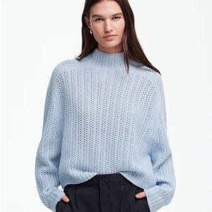Madewell Pointelle-Stitch Mockneck Sweater